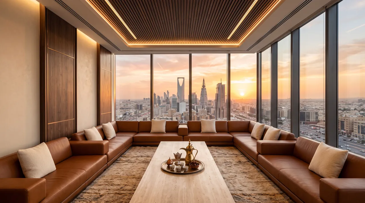 A majlis set for a conversation