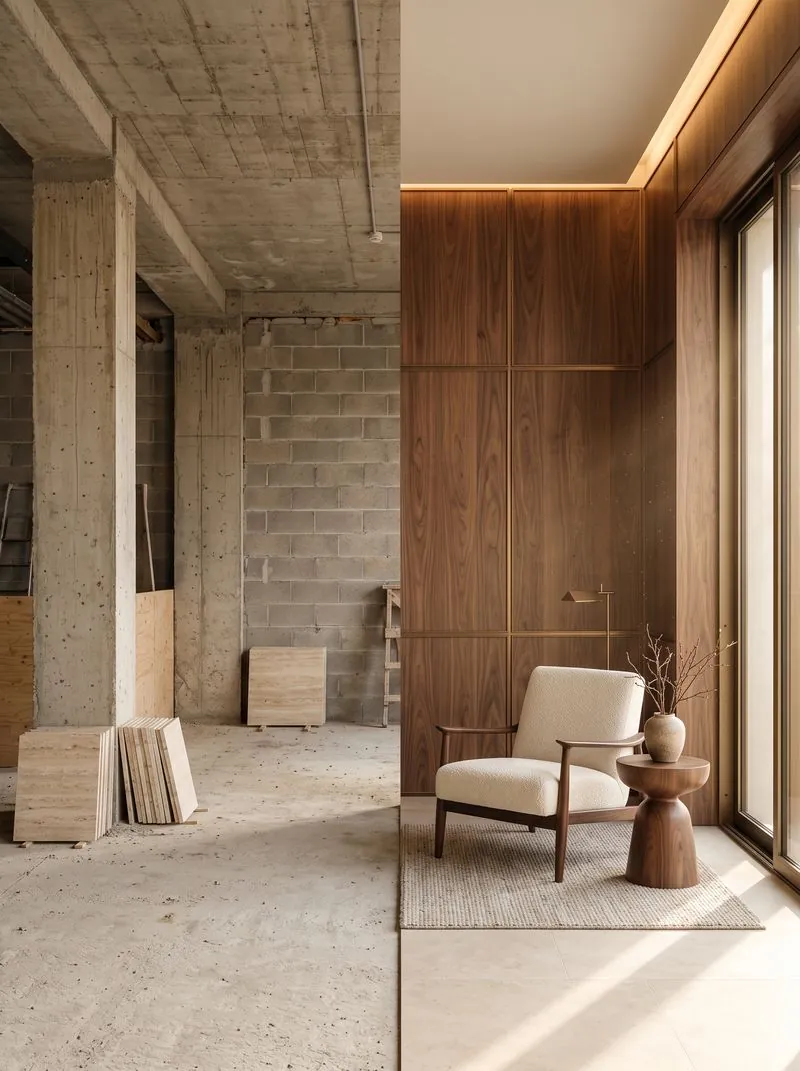 Shell-and-core space before and after luxury fit-out