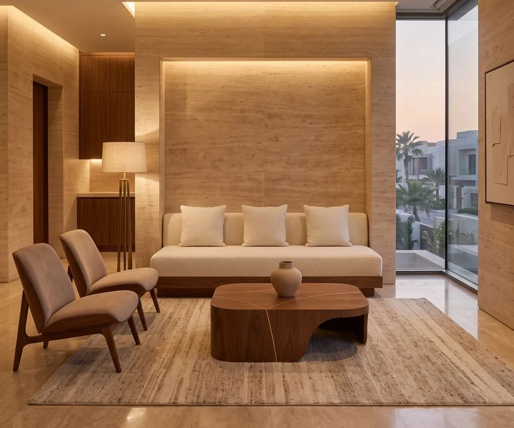 Living room furnished to match the approved design